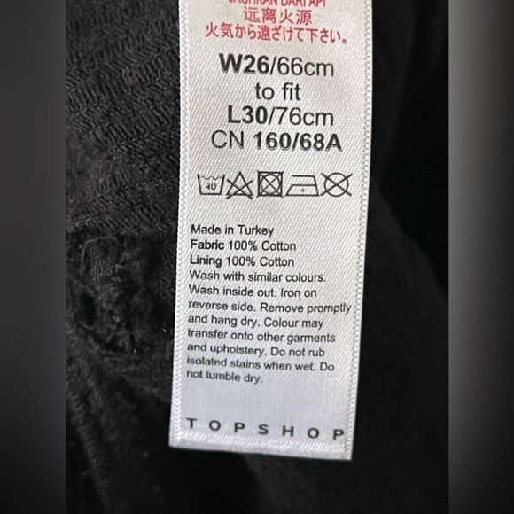 TOPSHOP black corduroy high rise button fly jeans 26 - Picture 5 of 9